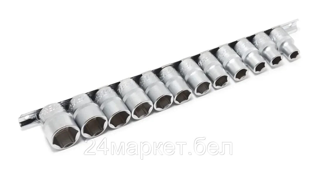F-4121-5 Forsage Набор головок 12пр. 1/2" 6гр.(10-19,22,24мм), на планке