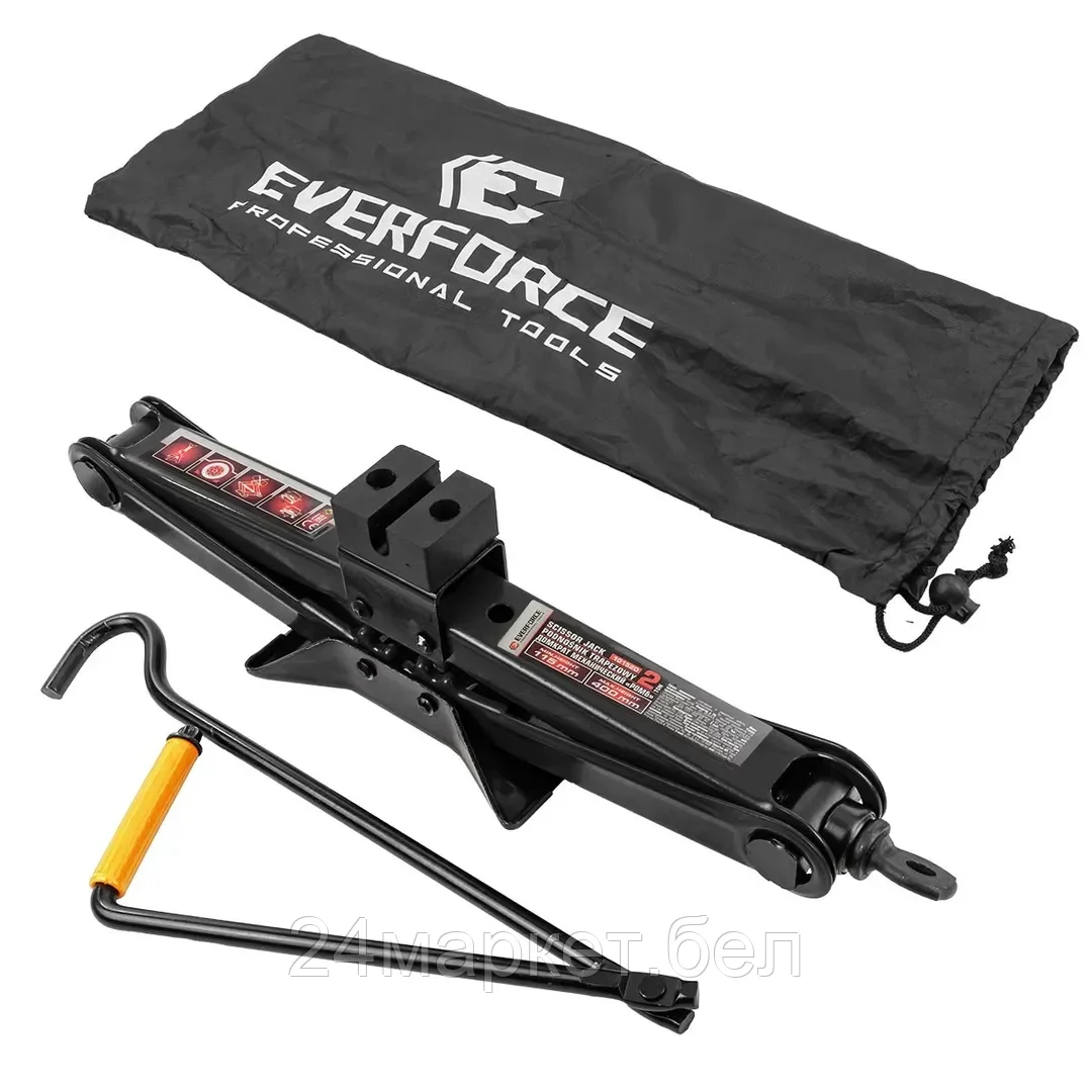 EF-10152D EVERFORCE Домкрат механический "ромб" 2т (h min 115мм, h max 400мм, L-420мм) в водоотталкивающем чехле