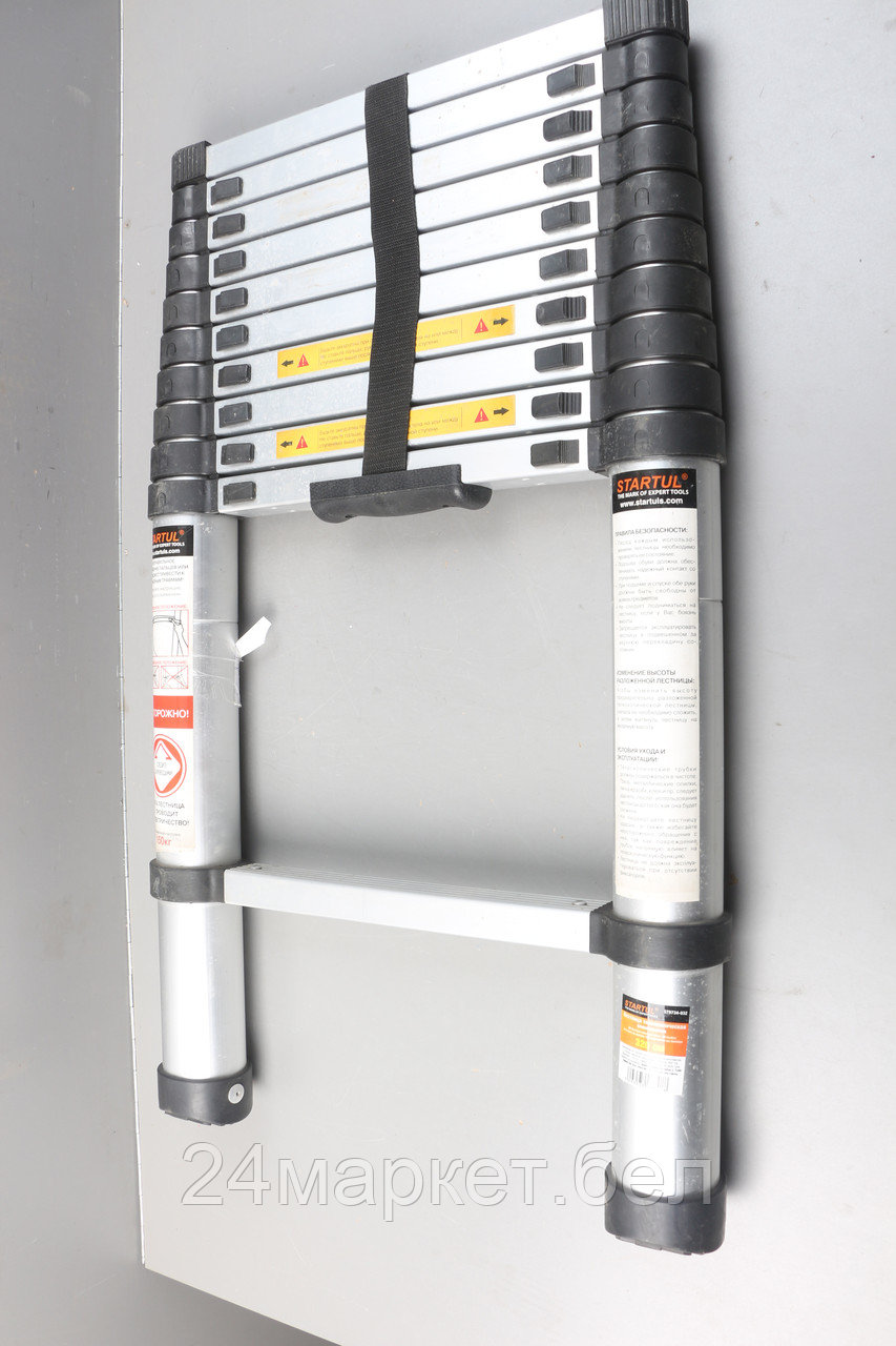 Лестница телескопическая 1-секц. алюм. 320см, 11 ступ. 8,4кг STARTUL (ST9734-032) уцененный (00836