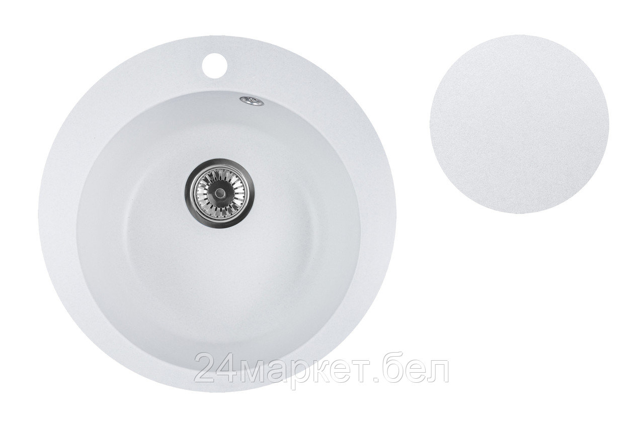 Мойка кухонная из искусственного камня POINT белый 495х495 мм, AV Engineering