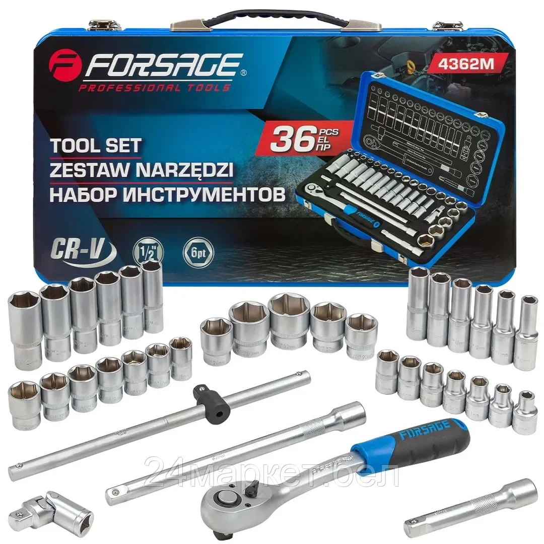 F-4362M Forsage Набор инструментов 36пр. 1/2" 6pt