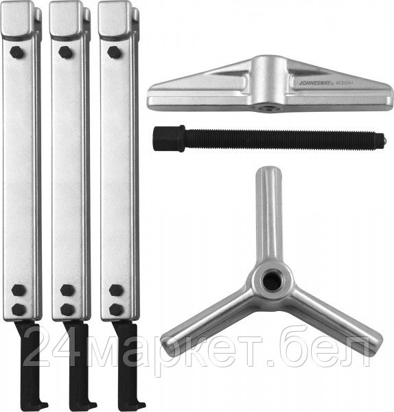 JONNESWAY AE310141 AE310141 Съемник универсальный, американского типа со скользящими 2-3 захватами в наборе, диапазон захватов внутр./наружн. 60-160/40-120, глубина захвата 250 мм
