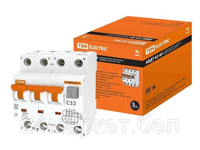 TDM Китай Диф.автомат АВДТ 63 4P C32 30мА TDM