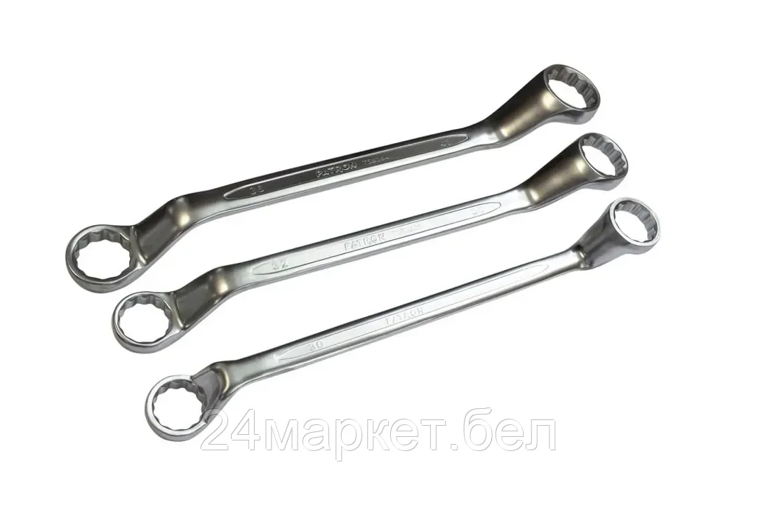 Ключ накидной отогнутый на 75грд. 30х32 мм PATRON P-7593032