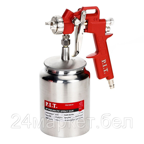 Краскопульт пневматический, 50PSI, сопло 1,5мм, бак 1л, краска260мл/мин, 190л/мин (PSG1000-A1)