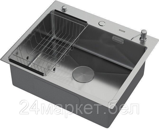 Кухонная мойка ARFEKA ECO AR мойка 600*500 POP-UP, коландер F, дозатор SATIN