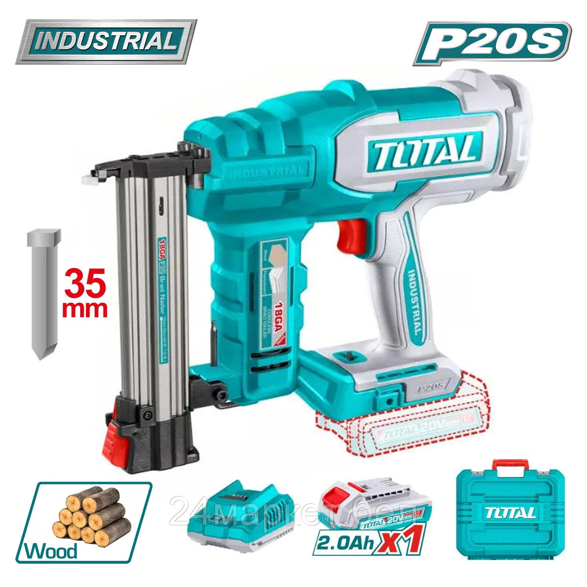 Гвоздезабиватель Total TCBNLI2008 (с 1-им АКБ, кейс)