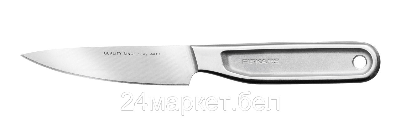 Нож для чистки овощей 10см цельнометаллический All Steel Fiskars