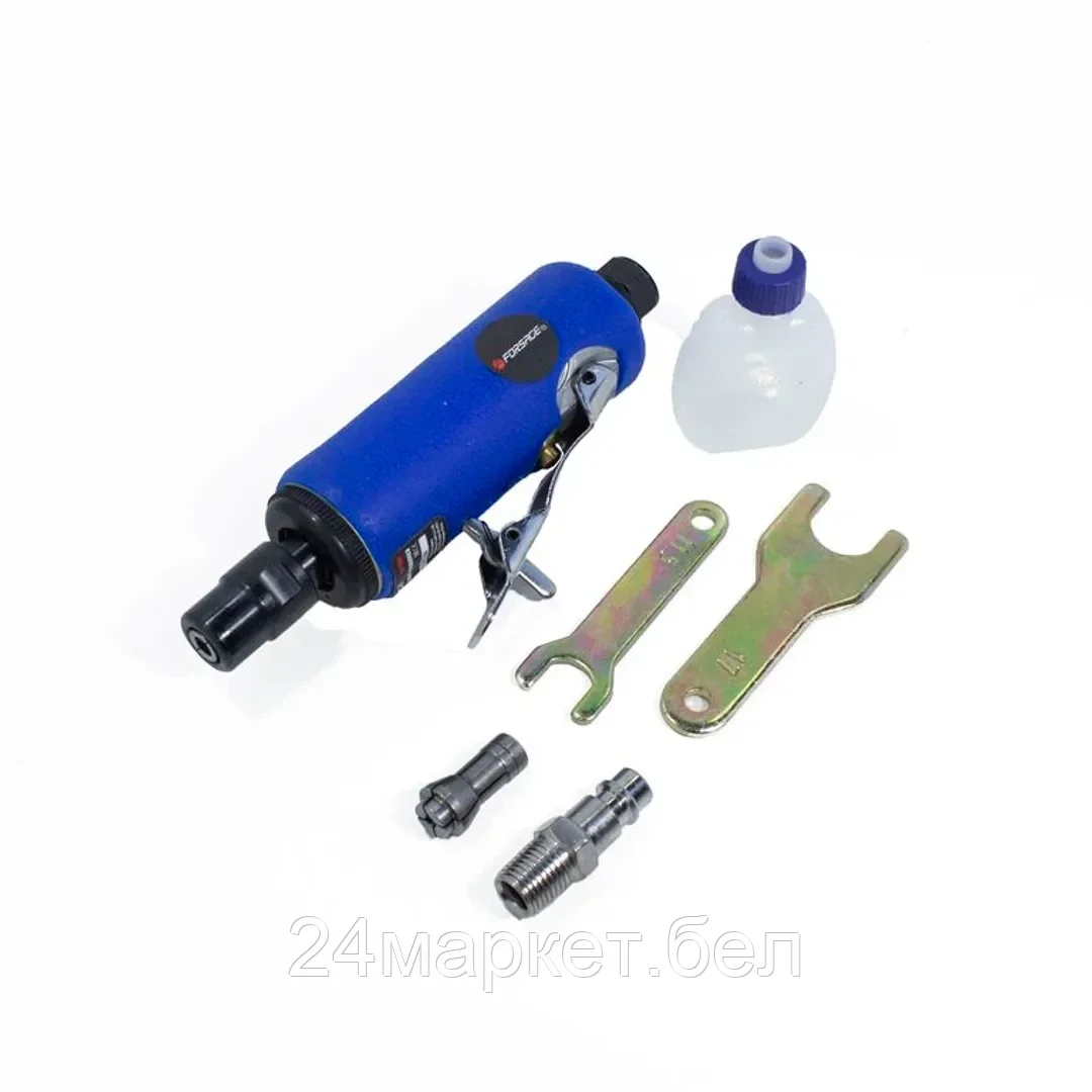 Пневмозачистная машинка с прорезиненной рукояткой(цанги:3мм,6мм, 25000об/мин, 94л/мин,6.3Bar,штуцер 1/4") Rock FORCE RF-RP7305