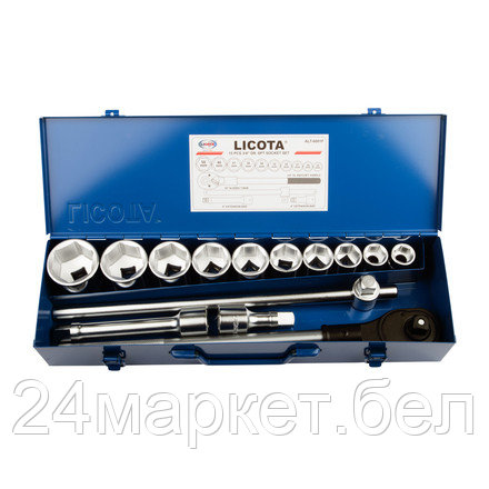 Licota ALT-6001F Набор торцевых головок 3/4", 6гр., 22-50 мм, 15пр.