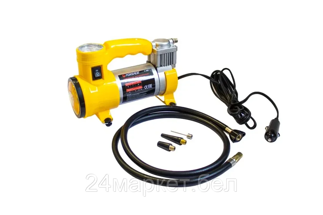 FORSAGE Компрессор поршневой автомобильный с фонарем F-581 "FORSAGE" (35л/мин, 15А) 12V Forsage F-581