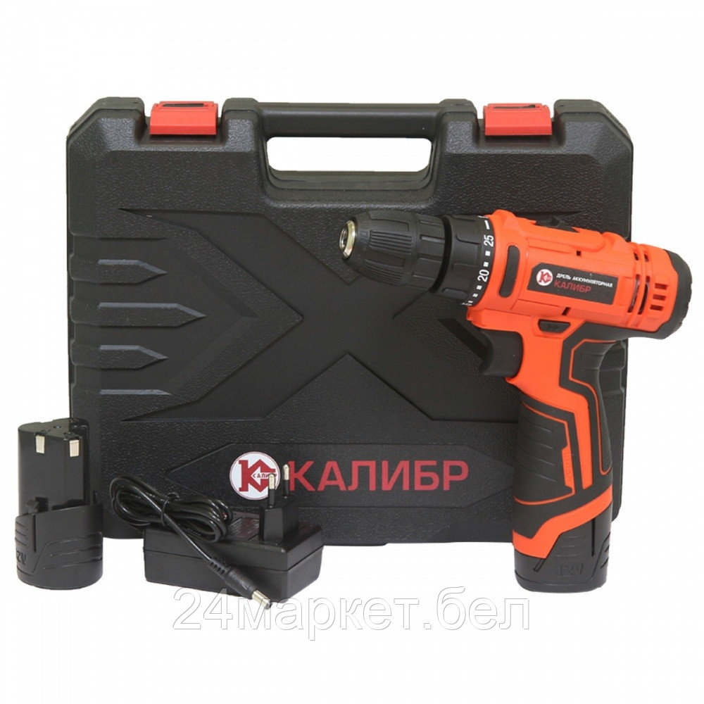 Дрель-шуруповерт Калибр ДА-12А (с 2-мя АКБ, кейс)