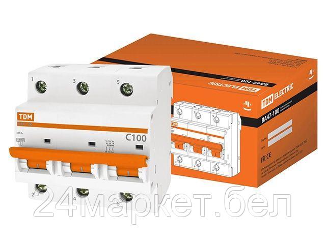 TDM Китай Автоматич. выключатель ВА47-100 3Р 100А 10кА х-ка С TDM