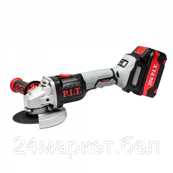Шлифмашина угловая аккум. бесщёточная P.I.T., 20 В, 125 мм, 3 ск, 1 акб 4,0 Ач, ЗУ, кейс (PWS20H-125D/1)