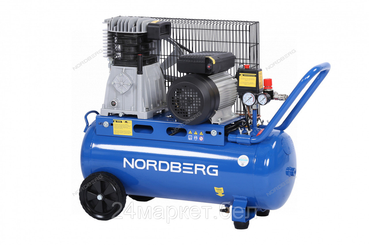 NORDBERG NCE50/480 Компрессор поршневой с ременной передачей 220 В, ресивер 50 л, 446 л/мин