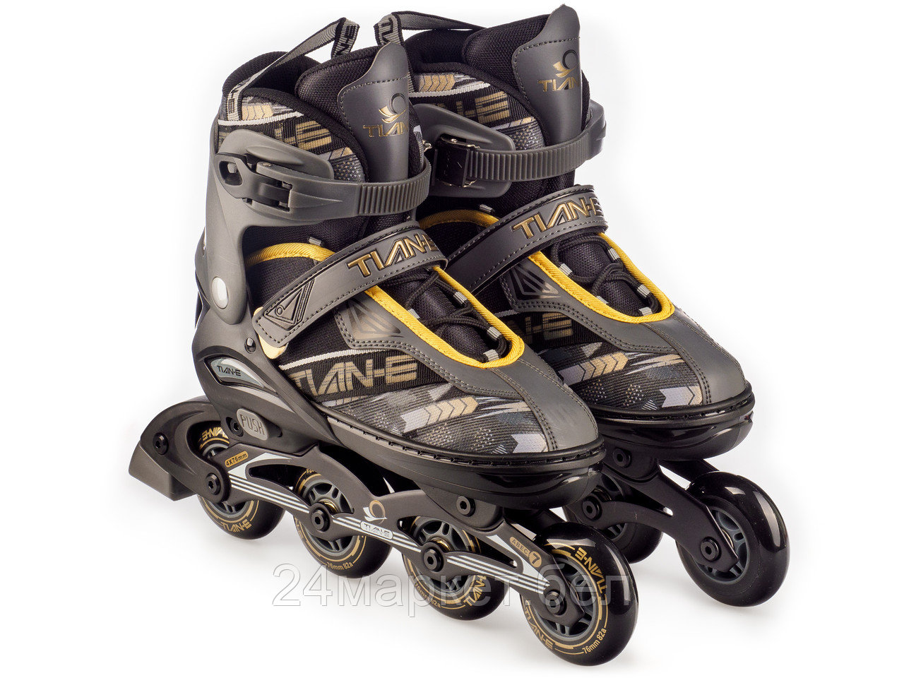 Роликовые коньки TIAN-E TE-781BKL (р. 39-42, черный)