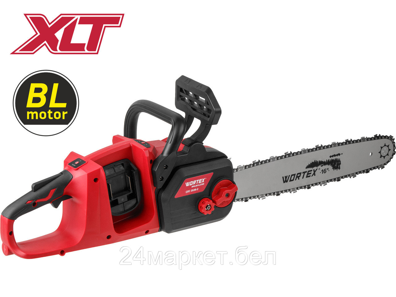 Аккум. пила цепная WORTEX CEC 3536-2 шина 40 см (16"), 3/8" LP, 1.3 мм ALL1 XLT SOLO БЕСЩЁТ, 18В+18В