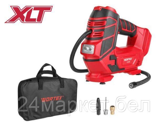 Аккум. компрессор WORTEX CTI 1811 в кор. ALL1 SOLO (16 PSI / 11 бар / 1100 кПа, цифровой монометр, 600 мм шланг, подсветка) 1325445