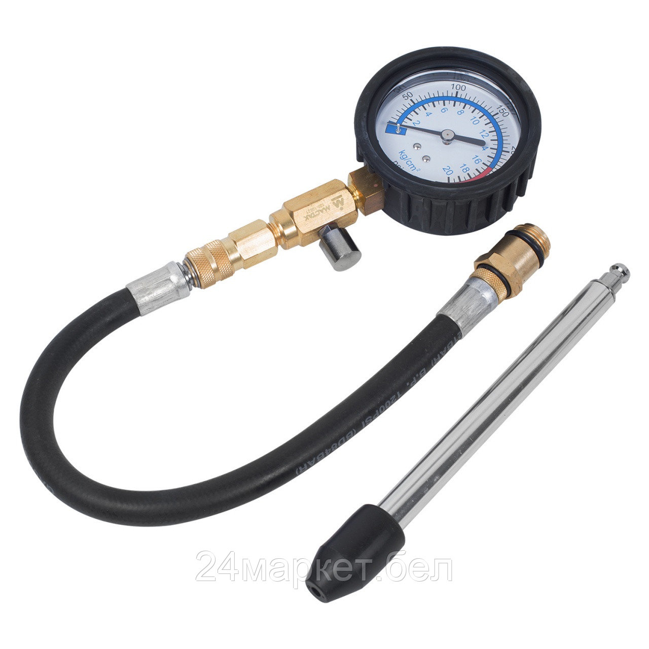 МАСТАК 120-10021 МАСТАК Компрессометр бензиновый, 0-21 атм
