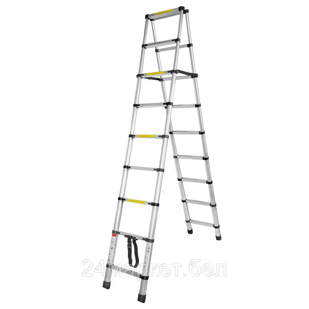 Лестница телескопическая двухсекционная 2.6м FORCEKRAFT BL-TA260