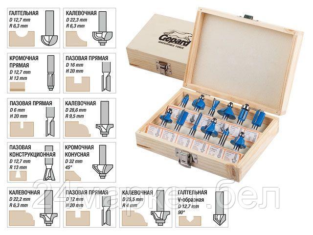 GEPARD Китай Набор фрез 8мм 12шт. GEPARD (GP2300-08)