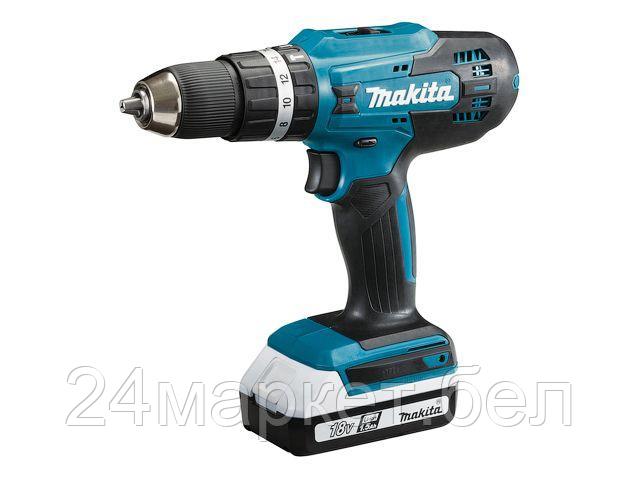 Аккум. дрель-шуруповерт MAKITA HP 488 DWAE в чем. (18.0 В, 2 акк., 2.0 А/ч Li-Ion, 2 скор., 42 Нм, шурупы до 10 мм)