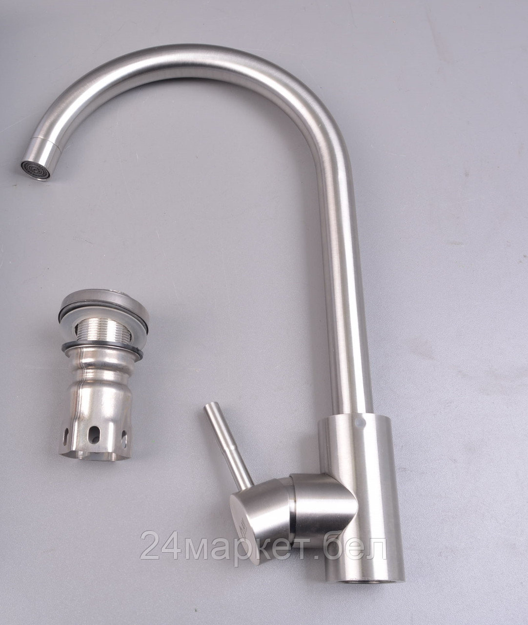 Смеситель для кухни (SUS 304) D35 AVZAR4-A304 AV Engineering уцененный (0799205265) (Поворотный излив, длина 18 см, высота 25 см) AVZAR4-A304-005-у