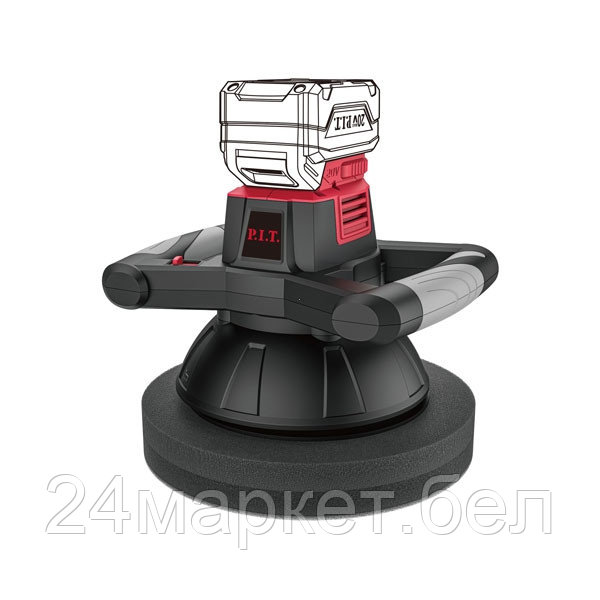 Шлифмашина полировальная аккум. P.I.T. PPO20H-250A SOLO (20В, O254 мм, 2500об/мин, амплитуда 5мм)