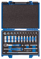 KING TONY 2331SRV KING TONY Набор торцевых головок с принадлежностями 1/4", шестигранные, 5/32"-9/16", 31 предмет