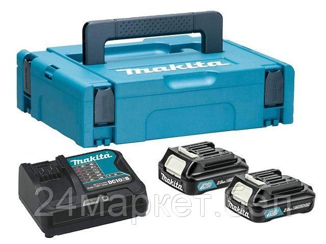 MAKITA Россия Комплект аккумулятор 12.0 В BL1020B 2 шт. + зарядное устройство DC10SB в кейсе (Набор BL1020B 12.0V 2,0 Ah 2 шт. + DC10SB) (MAKITA)