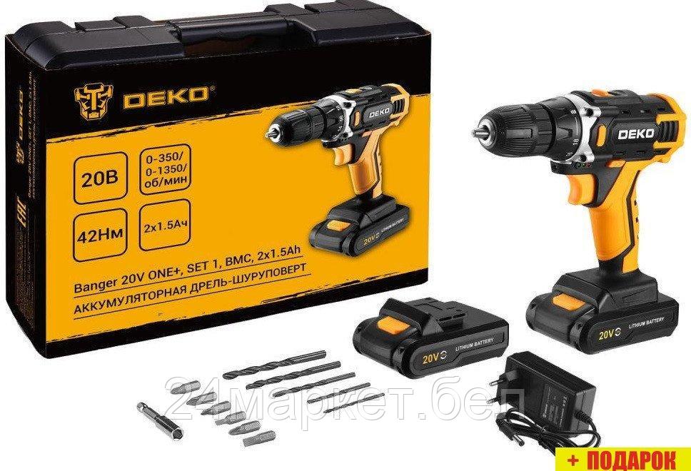 Дрель-шуруповерт Deko Banger 20V ONE+ 083-1110 (с 2-мя АКБ, кейс)
