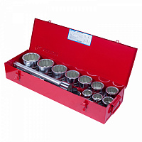 KING TONY 8015MR KING TONY Набор торцевых головок с принадлежностями 1", двенадцатигранные, 36-80 мм, 14 предметов