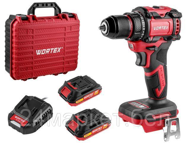Аккум. дрель-шуруповерт WORTEX BD 2025 DLi в чем. ALL1 XLT БЕСЩЕТ, 18 В, 50 Н*м, 2х2 А*ч, БЗП 10 мм (шурупы до 9 мм, защита от перегрузки и перегрева, 1329837