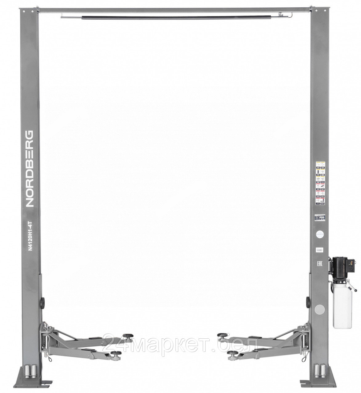 NORDBERG N4120H-4G Подъемник 220V 2х стоечный 4т с верхней синхронизацией, H=3,6 м (серый)