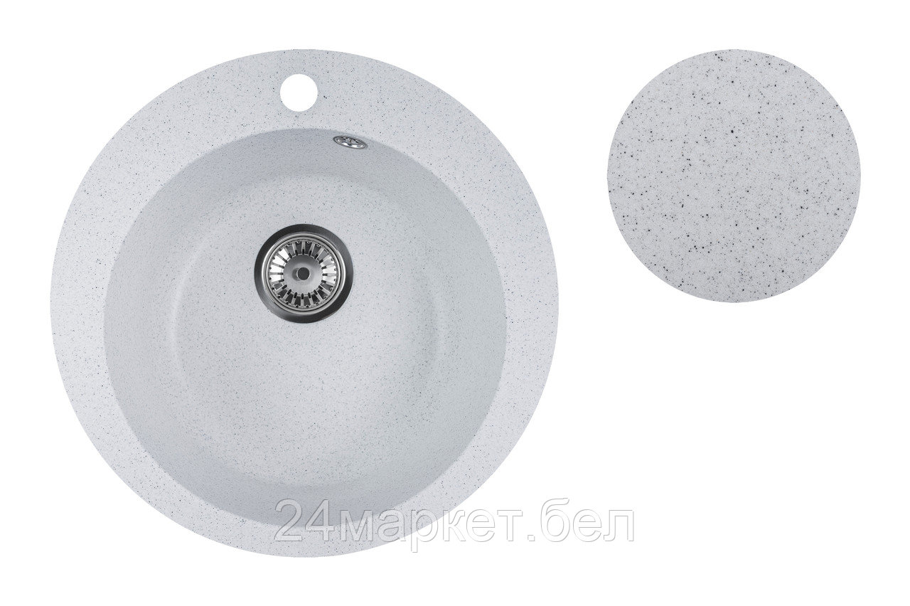 Мойка кухонная из искусственного камня POINT олово 495х495 мм, AV Engineering