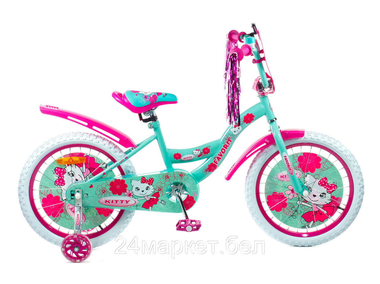 Детский велосипед Favorit Kitty 18 KIT-18GN (розовый/бирюзовый)