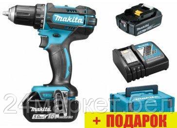 Дрель-шуруповерт Makita DDF482RTJ (с 2-мя АКБ, кейс)