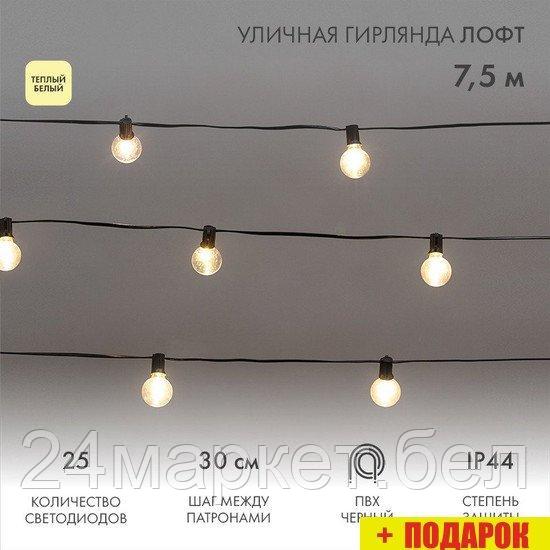 Новогодняя гирлянда Neon-Night Уличная Лофт 7.5 м 331-358 (теплый белый)