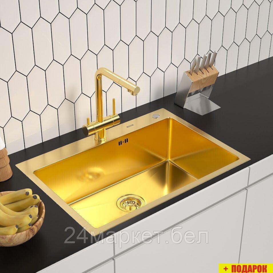 Кухонная мойка ARFEKA ECO AR 700*500 GOLD PVD NANO