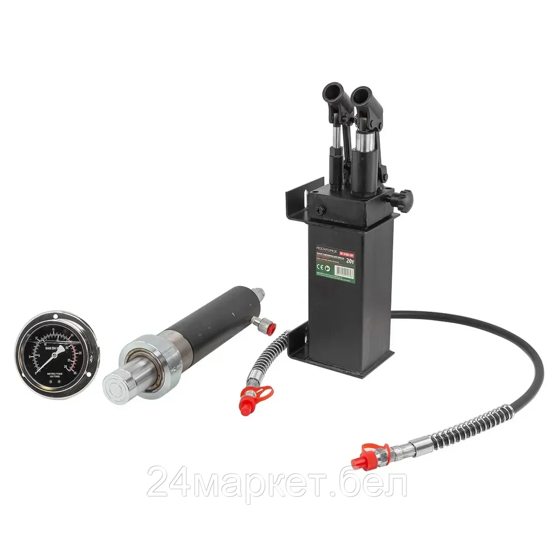 Цилиндр силовой гидравлический для пресса гидравлического 20т в комплекте с насосом и манометром Rock FORCE RF-RF-0100-3W