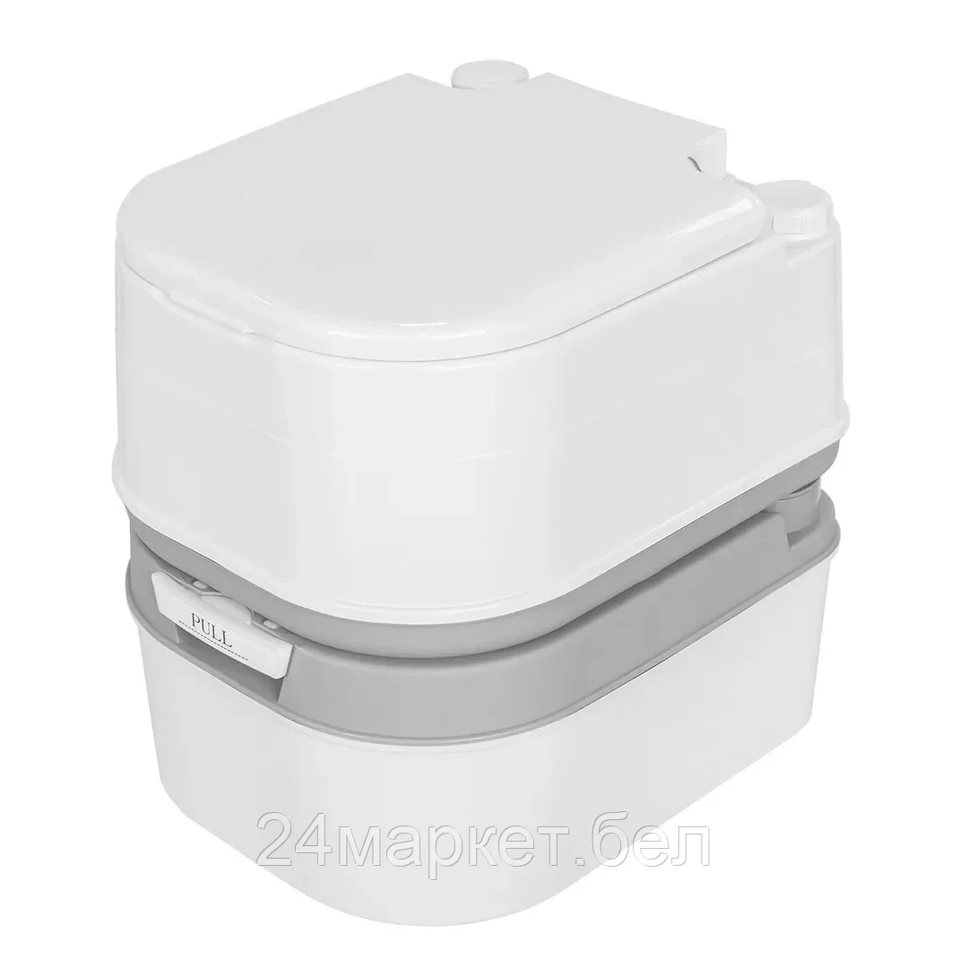 Биотуалет портативный пластмассовый(24л,высота посадочного места440мм,клапан сброса давления,смыв-помпа,карман с крышкой для бумаги) WMC TOOLS WMC-PT24-1
