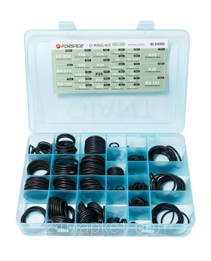 Кольца уплотнительные резиновые маслобензостойкие, 376пр. Forsage F-738