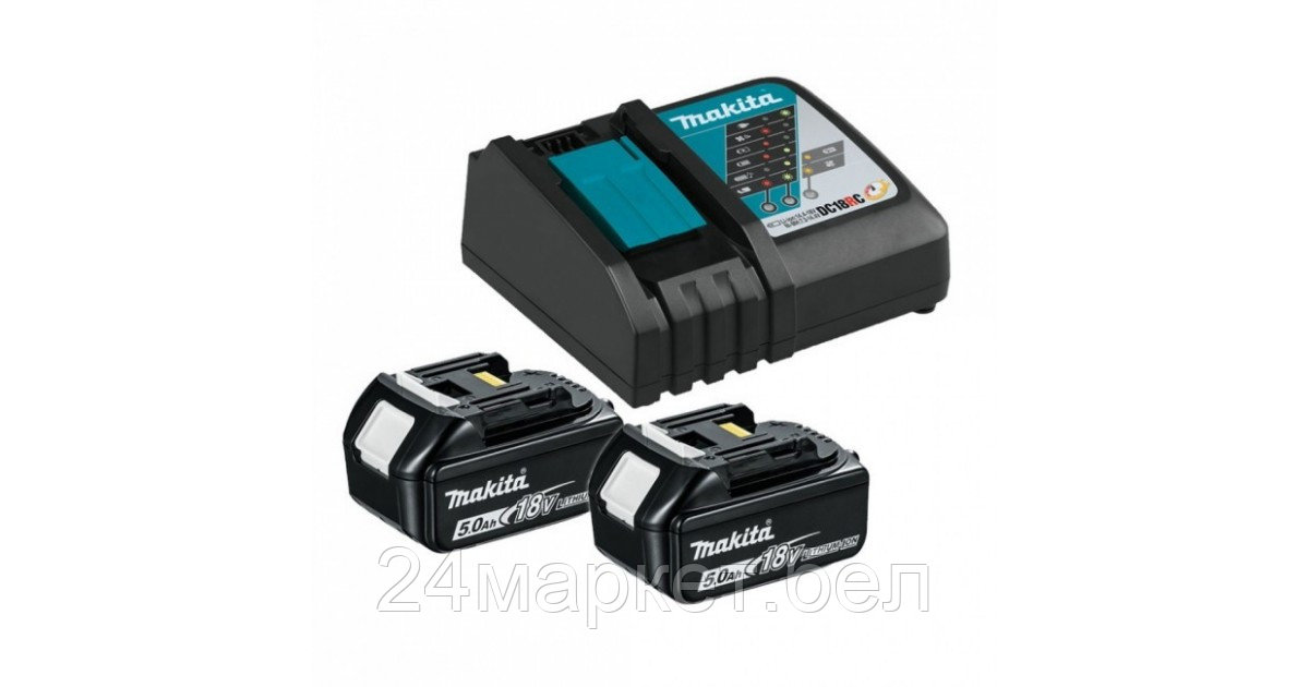MAKITA Китай Комплект аккумулятор 18.0 В BL1850B 2 шт. + зарядное устройство DC18RC в кор. (MAKITA)