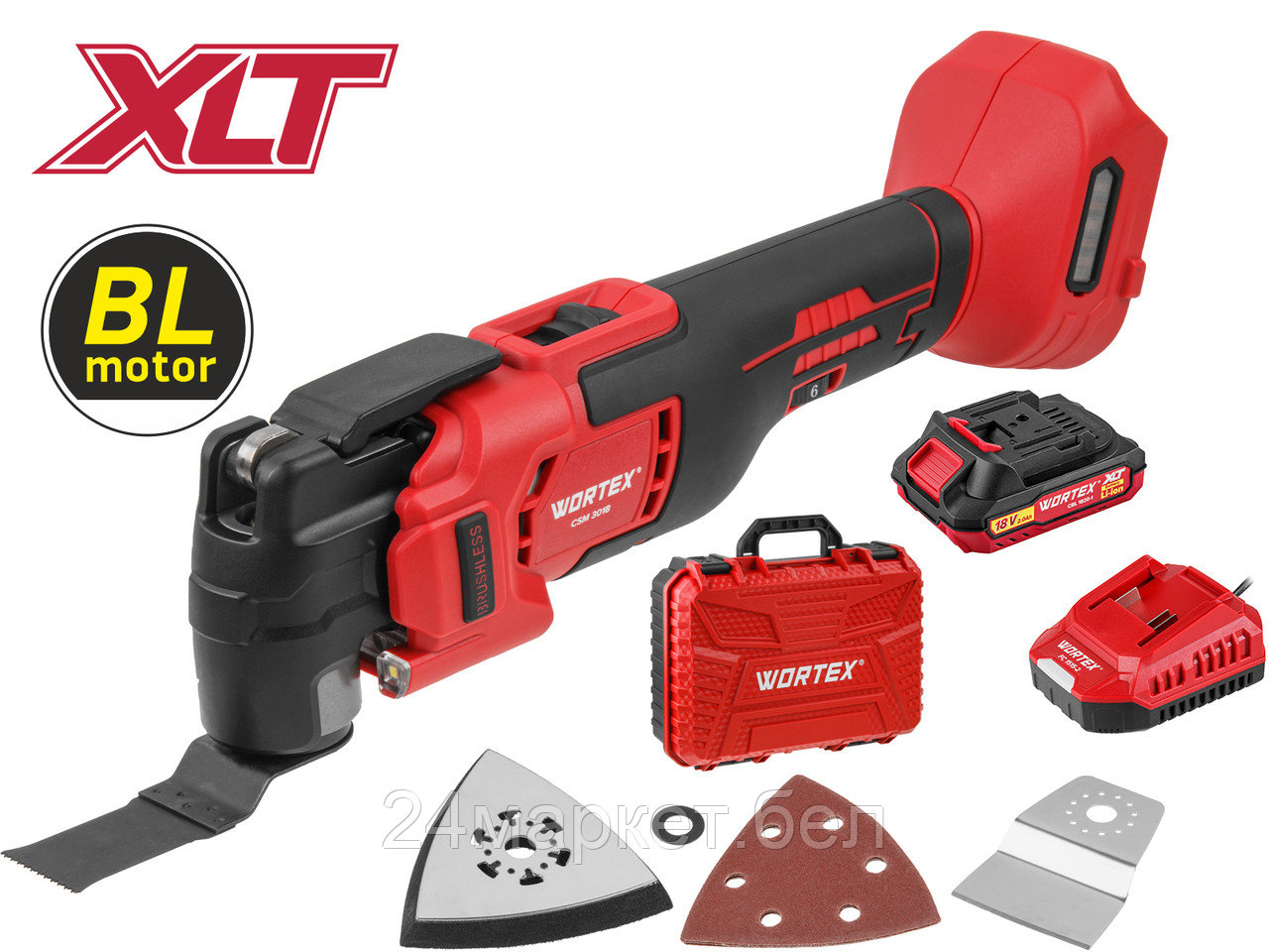 Аккум. многофункциональный инструмент (реноватор) WORTEX CSM 3018 в кор. ALL1 XLT + аксесс. SET