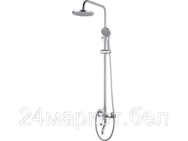 Душевая система (Lt) D35, серия Iris хром, a-five (На стену,L-излив: длина 105 мм, высота 156 мм, монолитный. Троп. душ: вынос 405 мм, диаметр 200 мм.) A5-0237