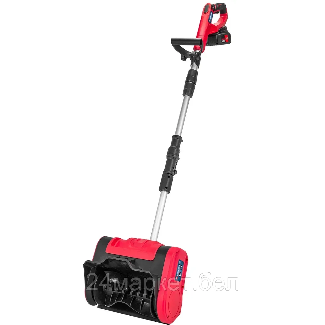 F-HST280A Forsage Cнегоуборщик аккумуляторный с регулир.телескоп.стойкой 92-110см(ширина уборки 26см,высота уборки 16см,max дальность выброса 5.5м,101дБ,2700об/мин)