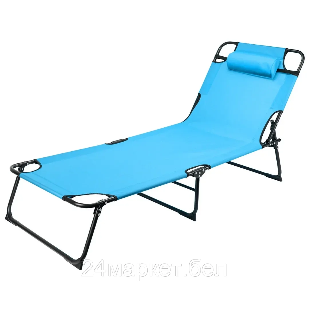 KT-8009E Шезлонг складной с подголовником (670х1930мм) KINGTUL