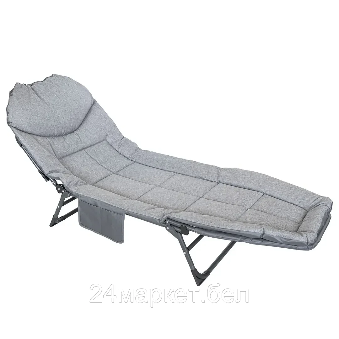 ISMA-FG-HY-8008G Шезлонг складной (серый) (32х64х200см, макс. нагрузка 200кг) ISMA