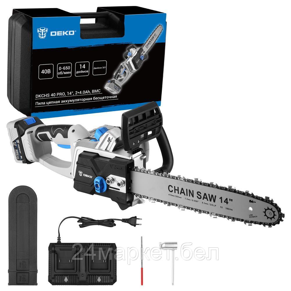 Аккумуляторная пила Deko DKCHS 40 PRO 084-2000 (с 2-мя АКБ, кейс)
