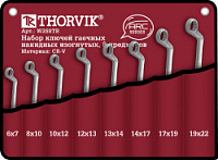 Thorvik W2S8TB W2S8TB Набор ключей гаечных накидных изогнутых серии ARC в сумке, 6-22 мм, 8 предметов